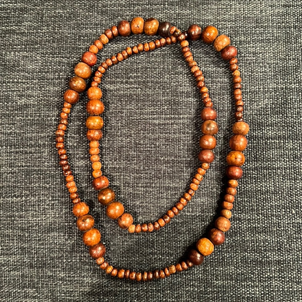 Vintage Wooden beaded necklace Boho